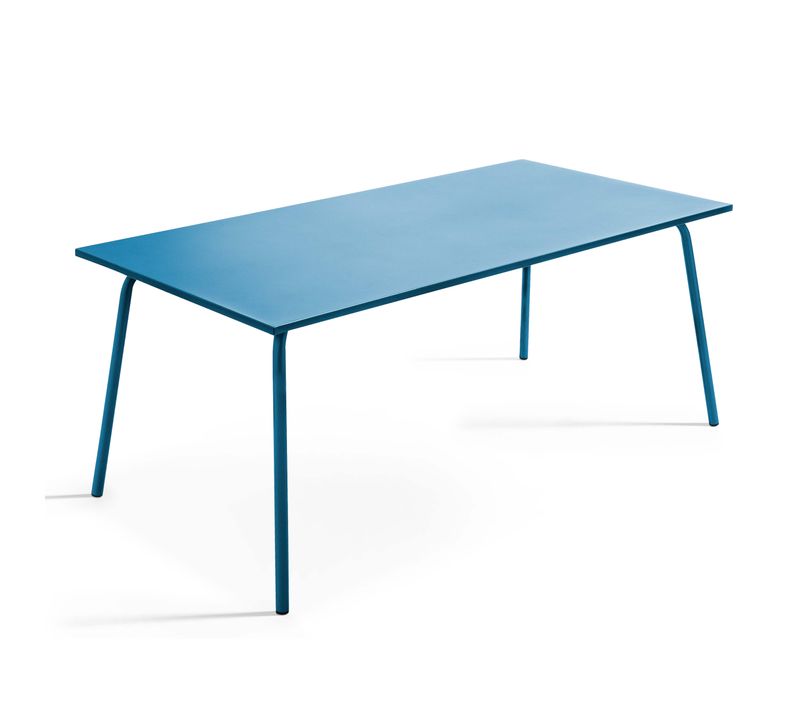 Ensemble Table De Jardin Et 8 Chaises En Métal Bleu Pacific  Palavas