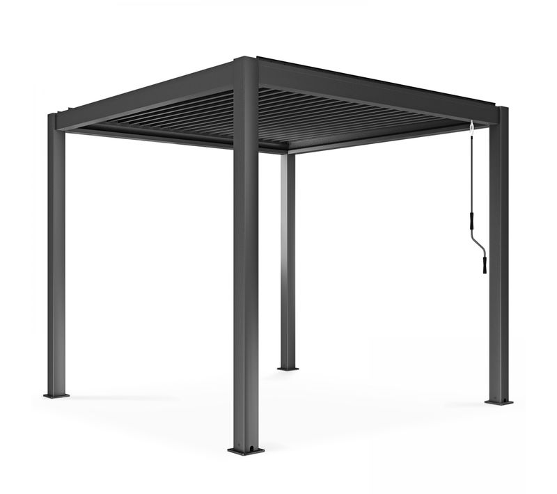 Pergola Bioclimatique Autoportée Gris 3 X 3 X 2.57 M Athenes
