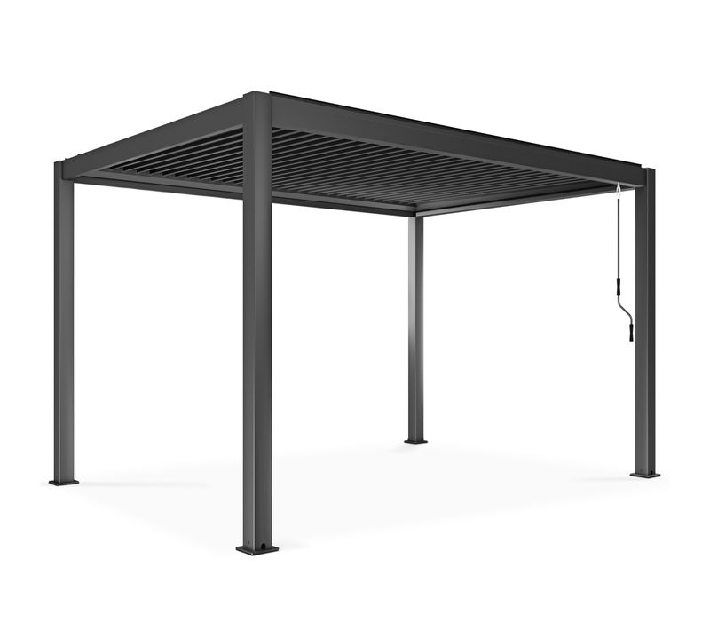Pergola Bioclimatique Autoportée Gris 3 X 4 X 2.5 M