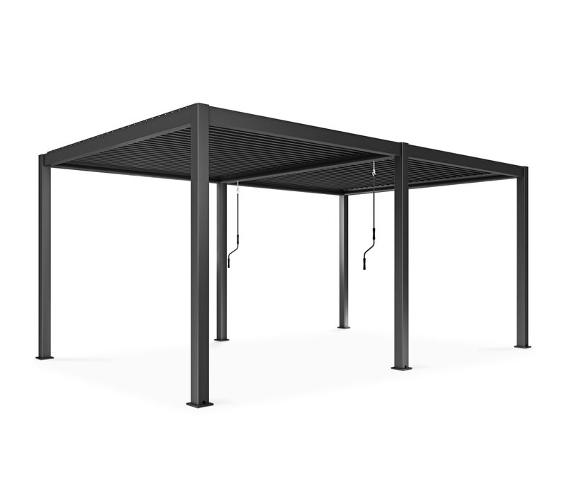 Pergola Bioclimatique Autoportée Gris 3 X 6 X 2.5 M