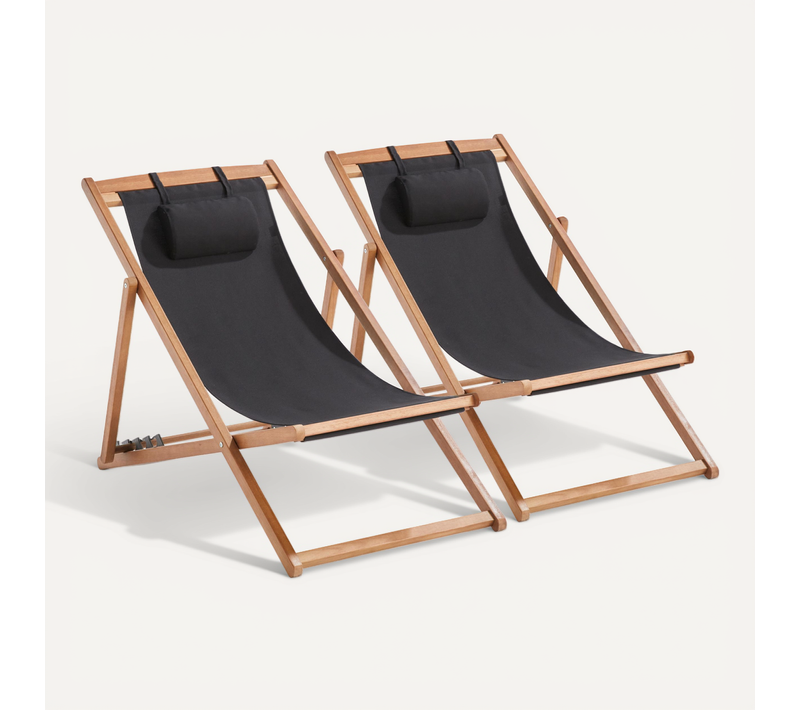 Lot De 2 Chiliennes Eucalyptus Noir Socoa