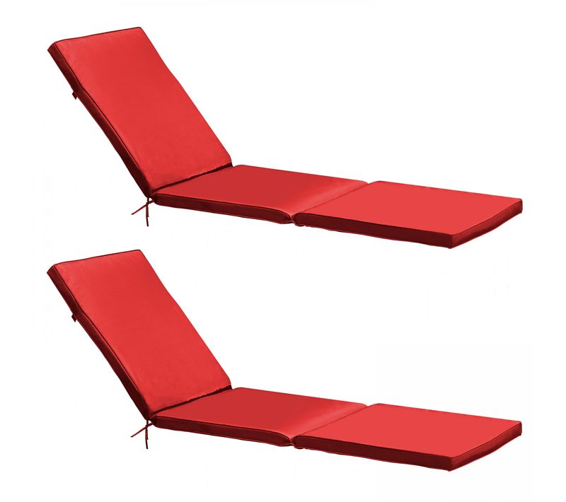 Lot De 2 Coussins Bain De Soleil Polyester Rouge 186 X 53 X 5 Cm Picchu
