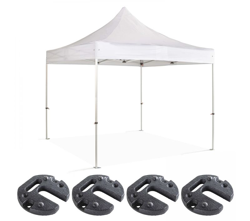 Tente Pliante 4x4m Et 4 Poids De Lestage Blanc Pro 40