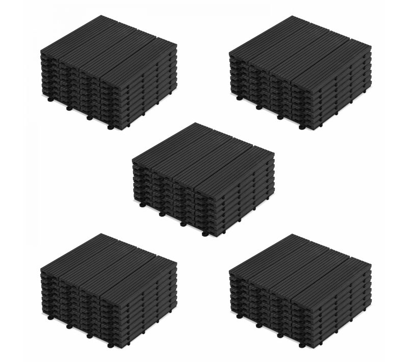 Lot De 40 Dalles Clipsables En Bois Composite Gris