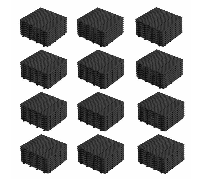 Lot De 96 Dalles Clipsables En Bois Composite Gris