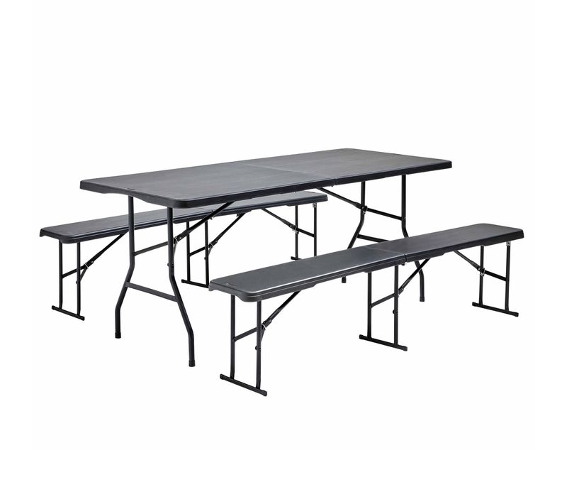 Ensemble Table Et 2 Bancs Pliants En Pehd