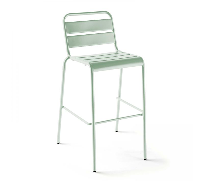 Chaise Haute De Jardin En Métal Vert Sauge Palavas