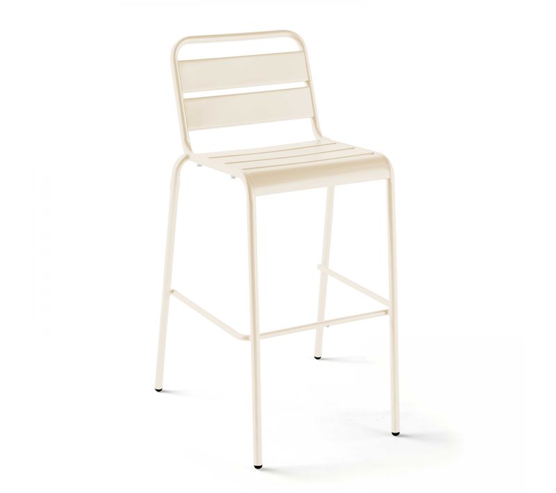 Chaise Haute De Jardin En Métal Ivoire Palavas