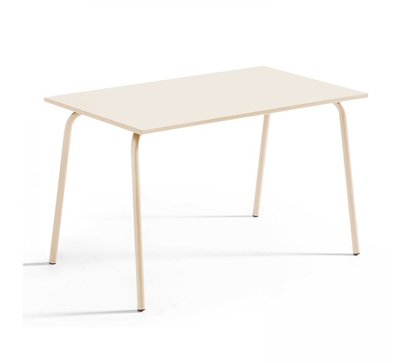 Table De Jardin En Acier 120 X 70 Cm Ivoire  Palavas