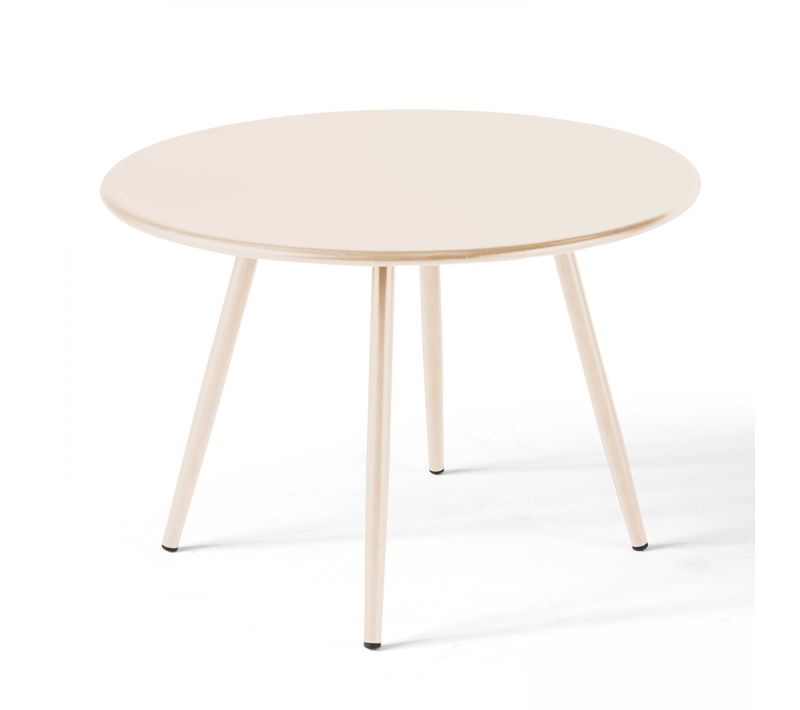 Table Basse De Jardin Ronde En Métal Ivoire 40 Cm Palavas