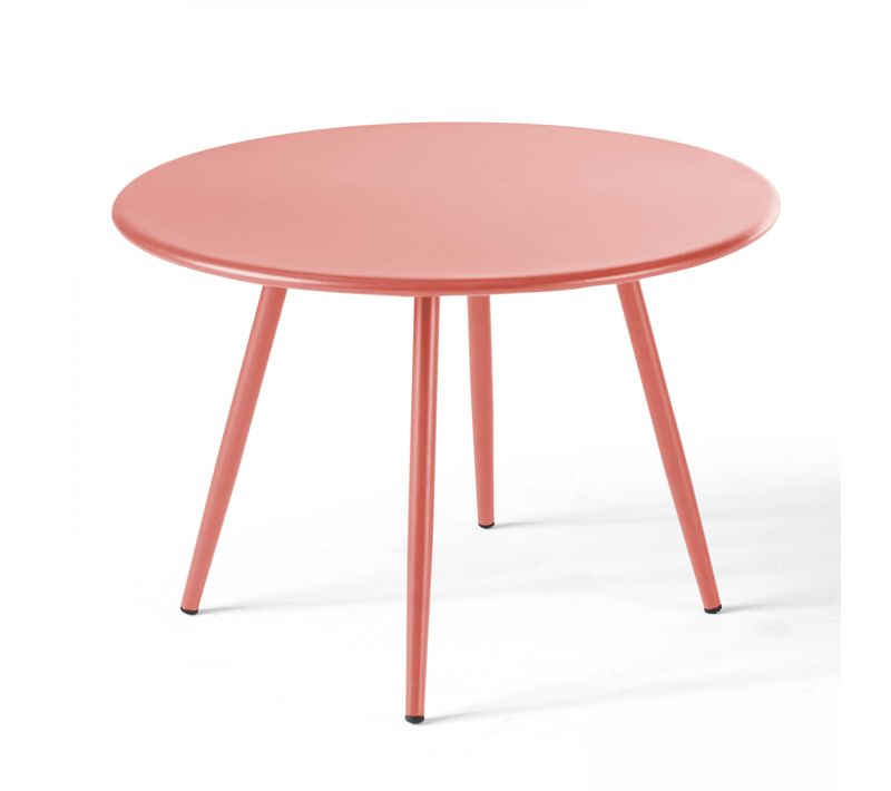 Table Basse De Jardin Ronde En Métal Argile 40 Cm Palavas