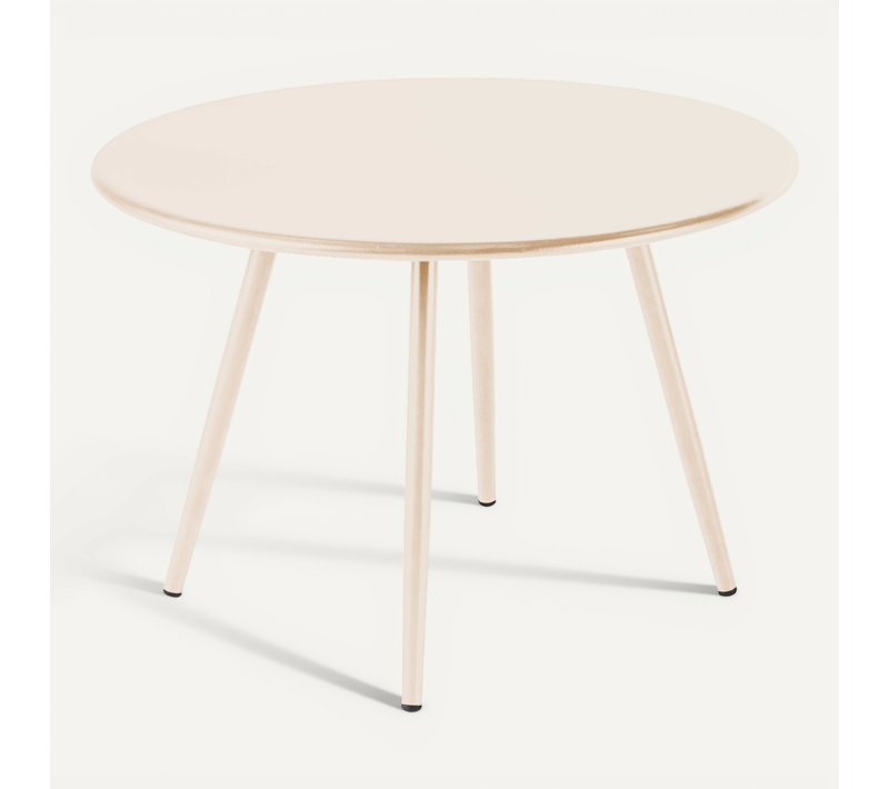 Table Basse De Jardin Ronde En Métal Ivoire 50 Cm Palavas