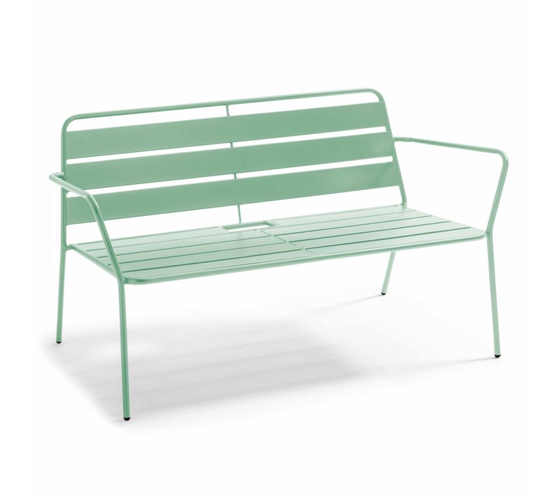 Canapé De Jardin En Métal Vert Sauge Palavas