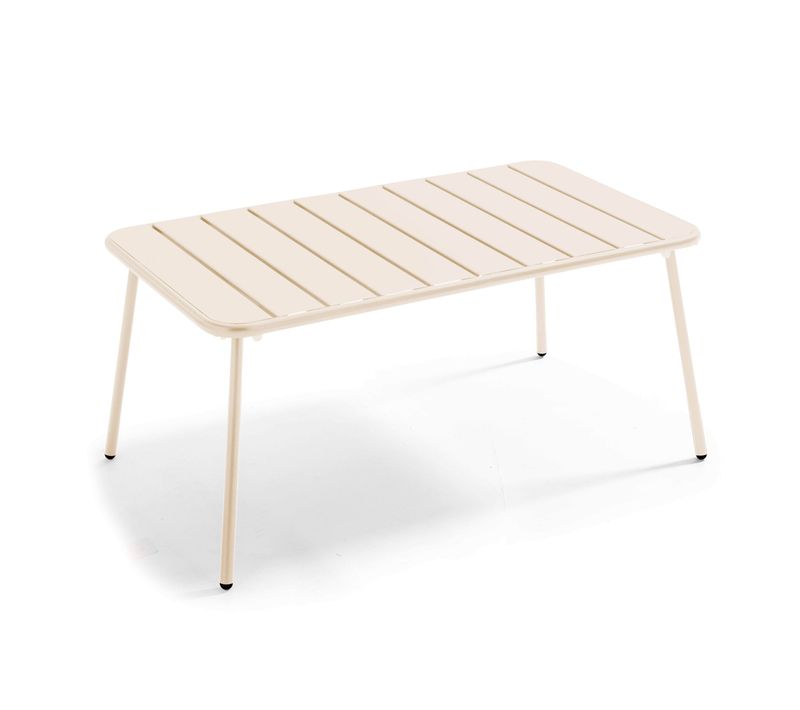 Table Basse De Jardin Acier Ivoire 90 X 50 Cm Palavas