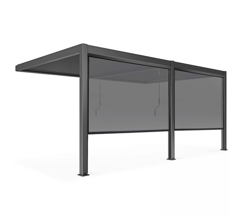 Pergola Bioclimatique Adossée 3x6m Et 2 Stores 2,66 X 2,34m