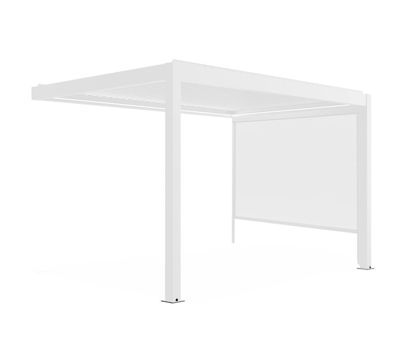 Pergola Bioclimatique Motorisée Éclairée Et Adossée 3x4m Et 1 Store