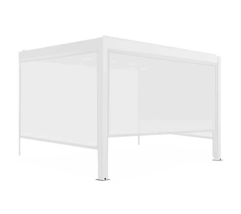 Pergola Bioclimatique Adossée Et Motorisée Éclairée 3x4m Et 3 Stores