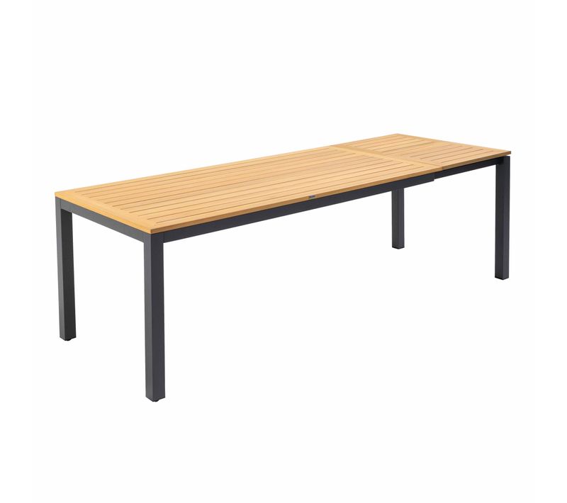 Table De Terrasse Rectangulaire Extensible 180/240 Cm Bois Et Noir