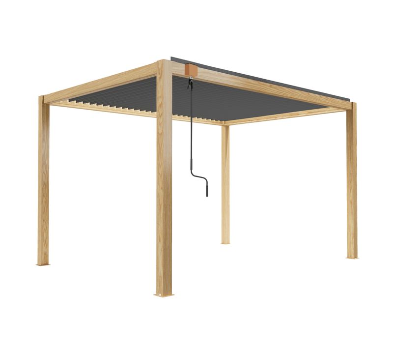 Pergola Bioclimatique Autoportée 3 X 4 M En Aluminium Effet Bois