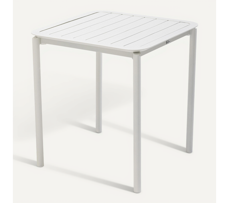 Table Carrée De Terrasse (70x70cm) Blanche Almada