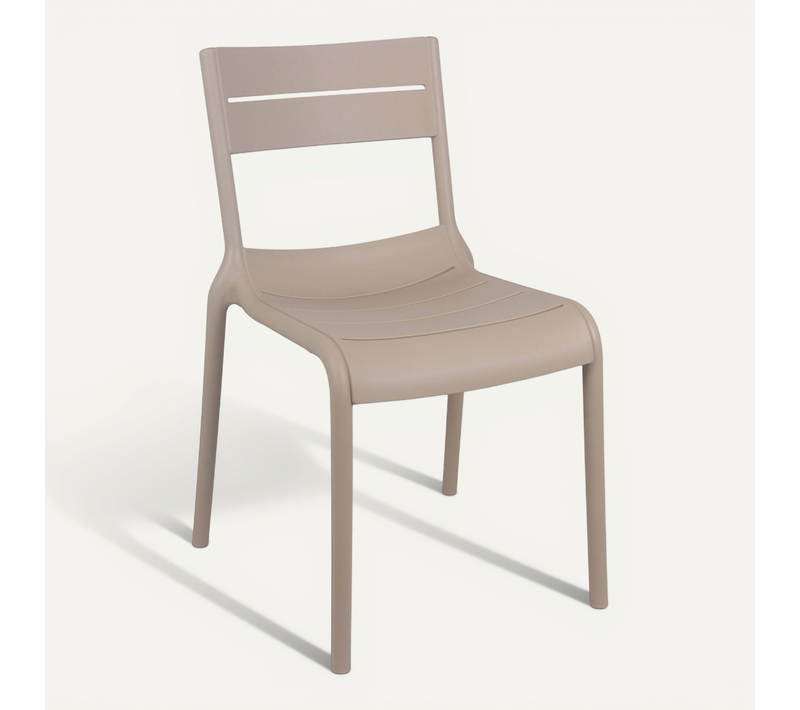 Chaise Beige De Terrasse En Plastique Paname