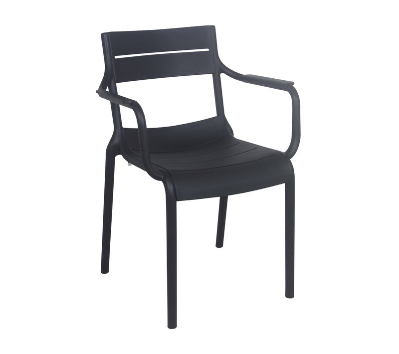 Fauteuil Noir De Terrasse En Plastique Paname