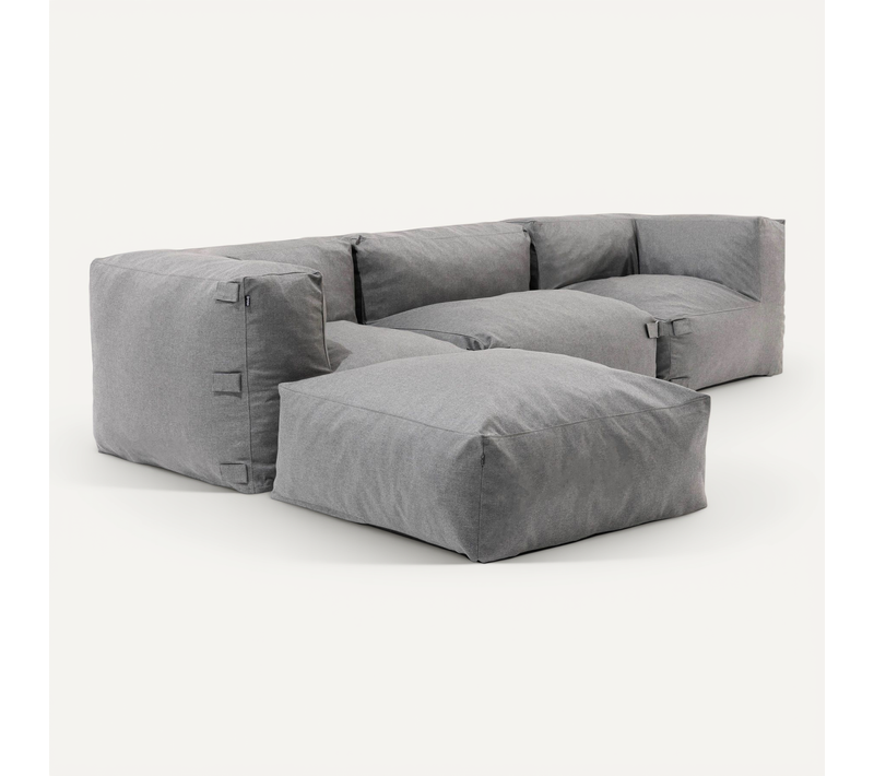 Canapé D'angle Modulable 4 Places Gris - Mixi