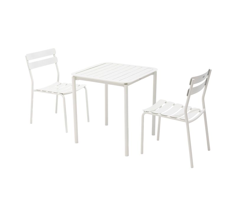 Ensemble Table De Terrasse 70cm Et 2 Chaises Blanc Almada