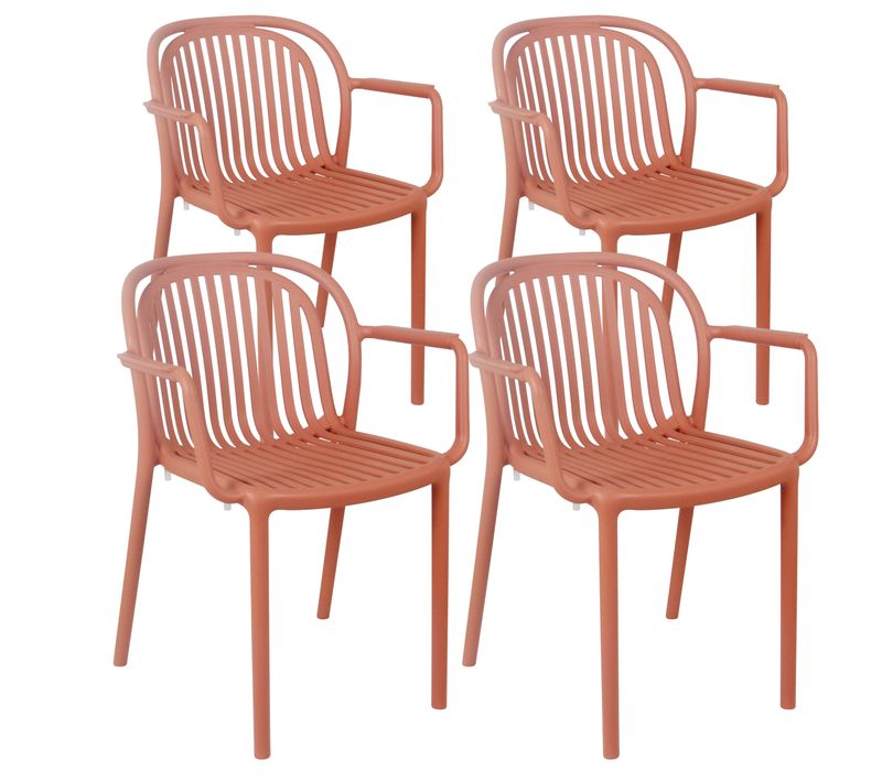Lot De 4 Fauteuils En Plastique Terracotta Copenhague