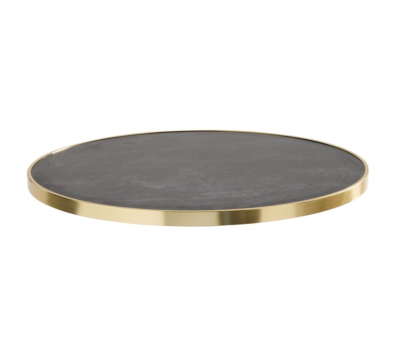 Plateau De Table Contreplaqué Revêtement Stratifié Marbre Noir/doré