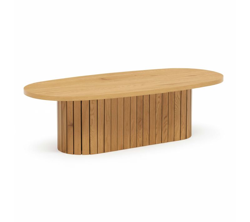 Table Basse Ovale En Mélaminé Bois