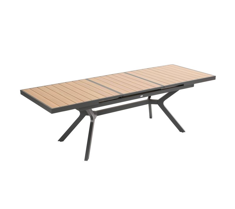 Table De Jardin Extensible 8 à 10 Places En Alu Et Effet Bois 250cm
