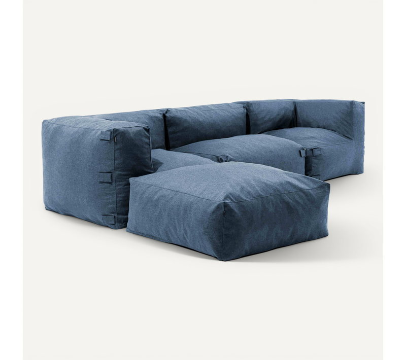 Canapé D'angle Modulable 4 Places Bleu Pacific Mixi