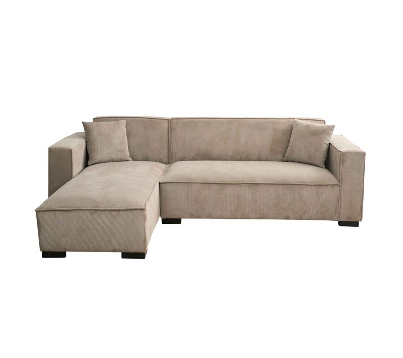 Canapé D'angle Gauche 3 Places Gauche Taupe L 247 Cm Alphy