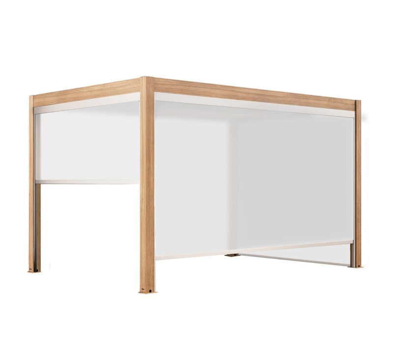 Pergola Bioclimatique Autoportée Motorisée Éclairée 3x4m Et 2 Stores