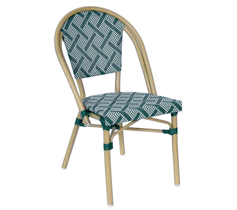 Chaise De Terrasse Style Bistrot Parisien En Aluminium Vert Foncé Concorde