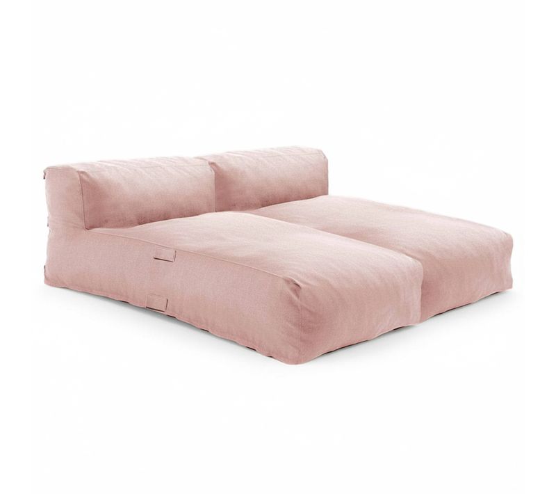 Salon De Jardin Modulable Avec 2 Méridiennes Rose Poudré Mixi