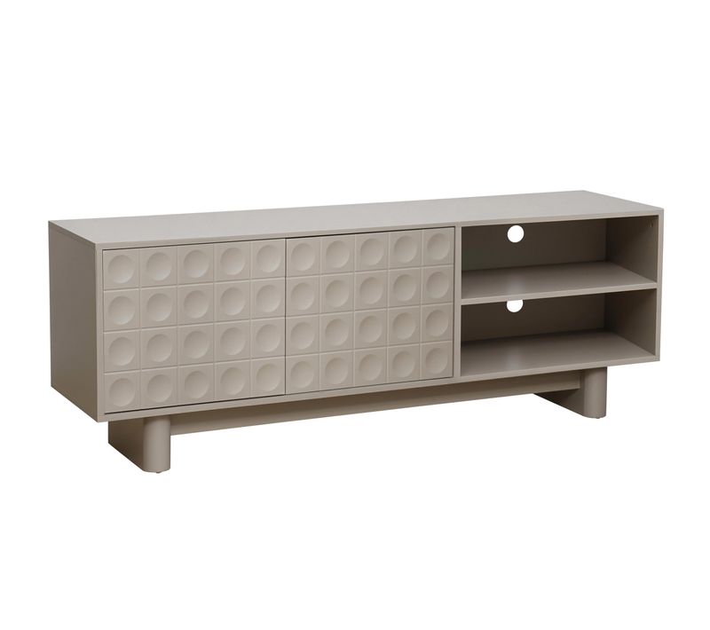 Meuble TV Rectangulaire 2 Portes L160 Cm Beige