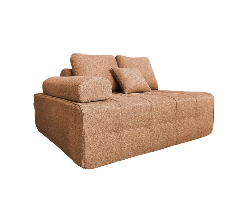 Fauteuil Droit Pour Canapé Compressé En Velours Terracotta L 140 Cm Snuggy
