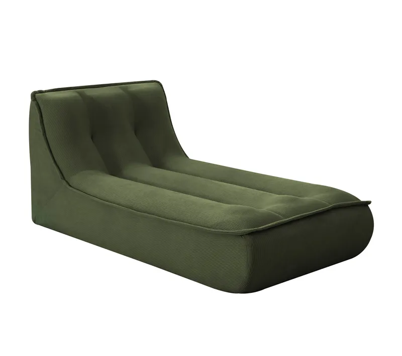 Méridienne Pour Canapé Compressé En Velours 165 X 80 X 70 Cm Vert Lizy