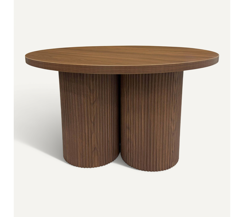Table Basse Ronde 80 Cm Scandinave Bois Foncé June