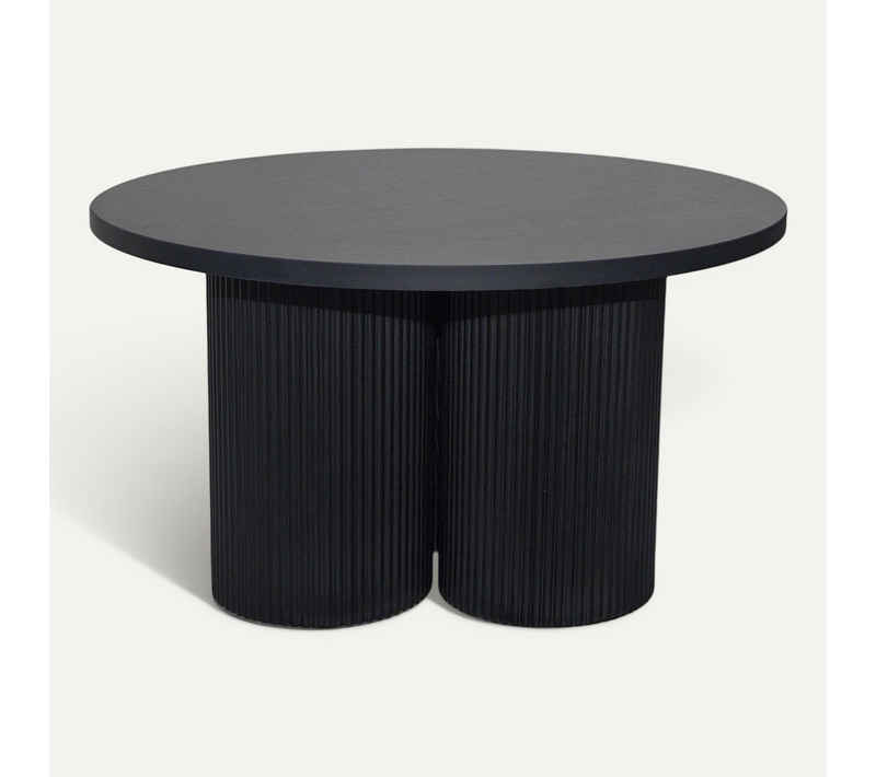 Table Basse Ronde 80 Cm Scandinave Bois Noir June