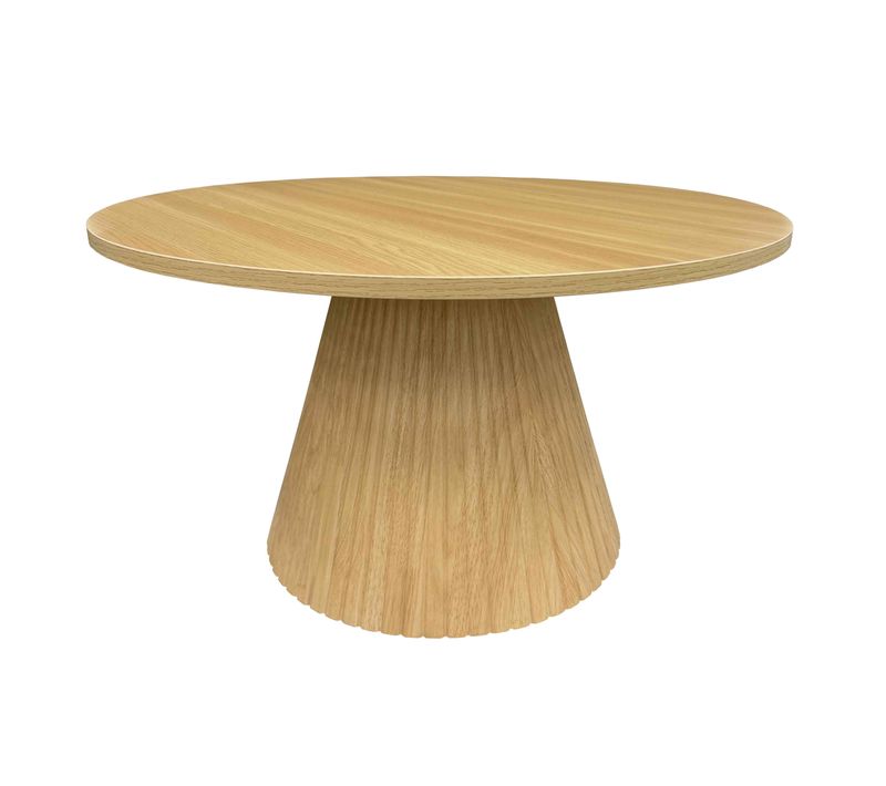 Table Basse Ronde 80 Cm Moderne Effet Bois Clair Lesly