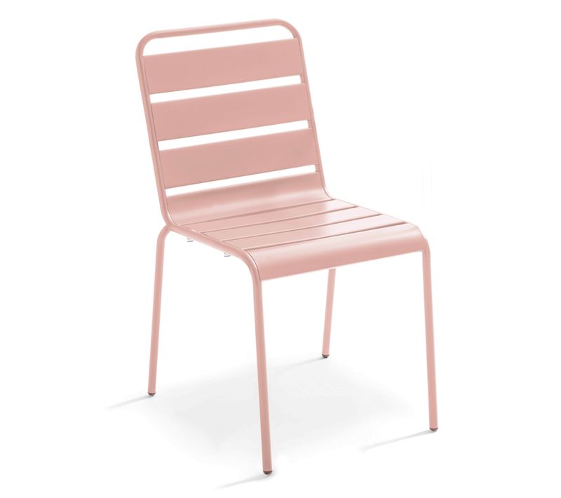 Chaise De Jardin En Métal Rose Poudré Palavas