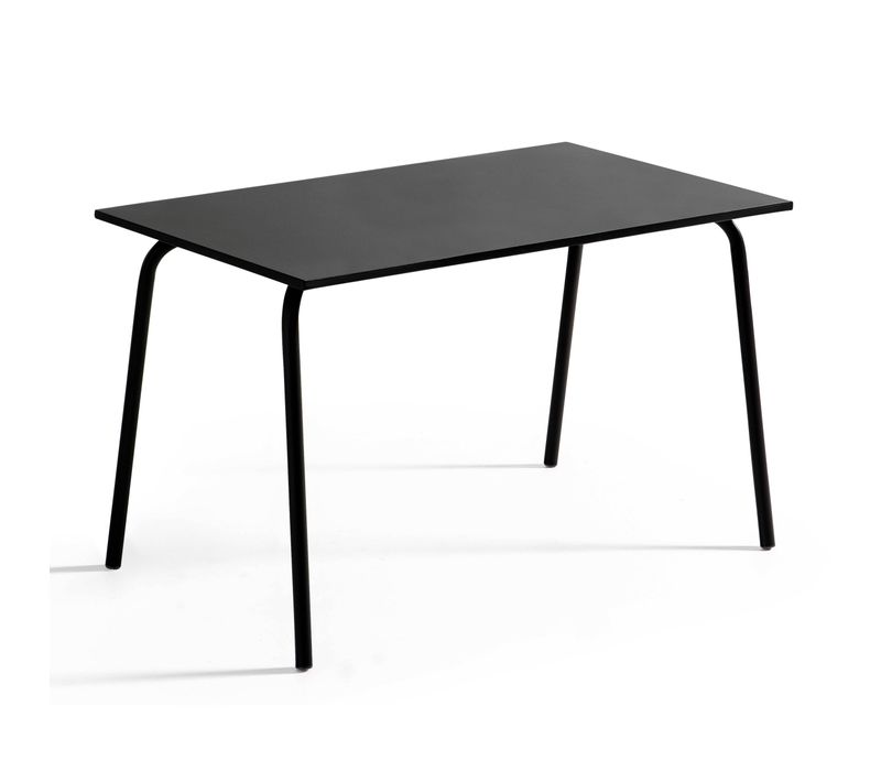 Table De Jardin En Acier 120 X 70 Cm 6 Places Noir Palavas