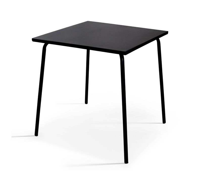 Table De Jardin Carrée En Métal Noir 70cm  Palavas