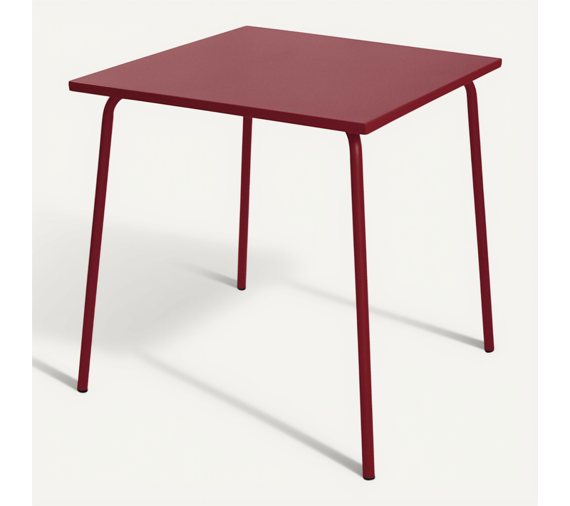 Table De Jardin Carrée En Métal 70 Cm 4 Places Pourpre Palavas