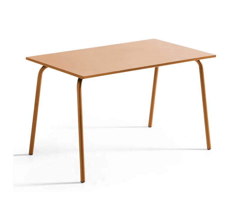 Table De Jardin En Acier 120 X 70 Cm 6 Places Caramel Palavas
