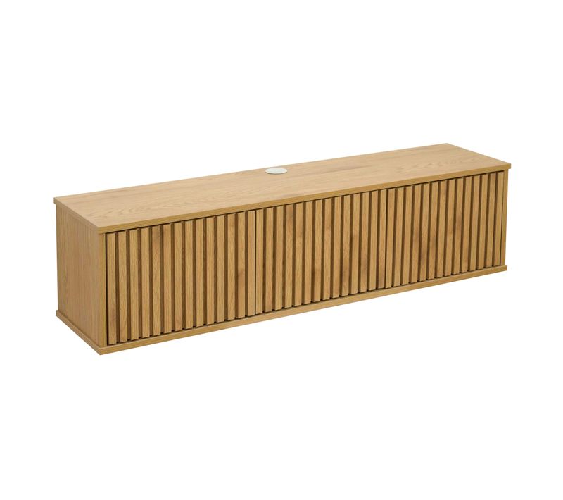 Meuble TV Suspendu 120 Cm Scandinave Bois Clair Ivy