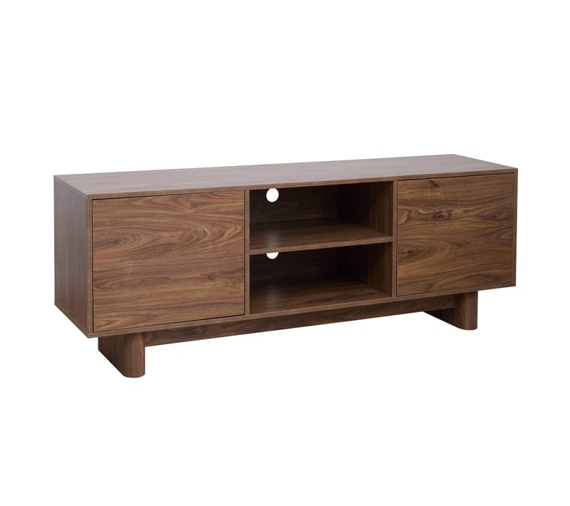 Meuble TV 160 Cm Scandinave Bois Foncé